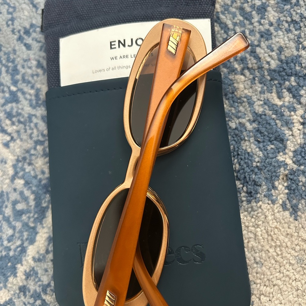 Caramel Le Specs Oval Sunglasses - Picture 2 of 4